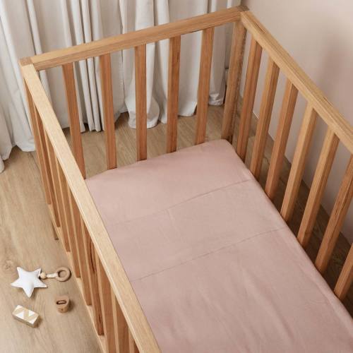 Eve Linen - Blush Crib Fitted Sheet