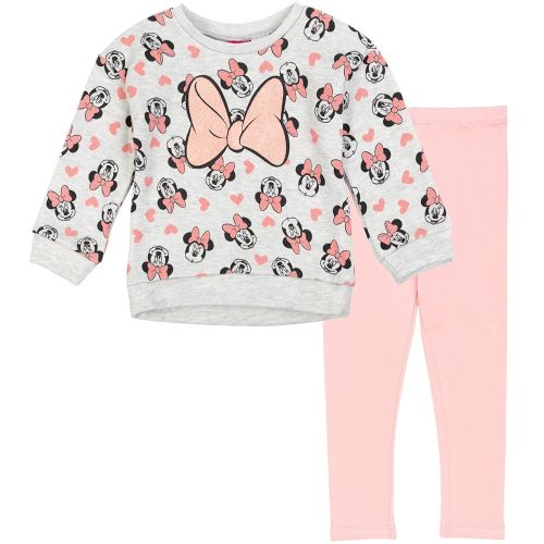 Disney Minnie Mouse Fleece Sweatshirt and Leggings Outfit Set Infant to Big Kid Sizes (12 Months - 14-16)