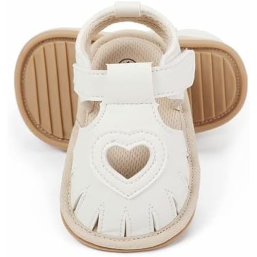 Sawimlgy Baby Girls Boys Sandals Summer Flowers Shoe Rubber Sole PU Leather Mesh Infant Toddler First Walkers Princess Dress Outdoor Shoes