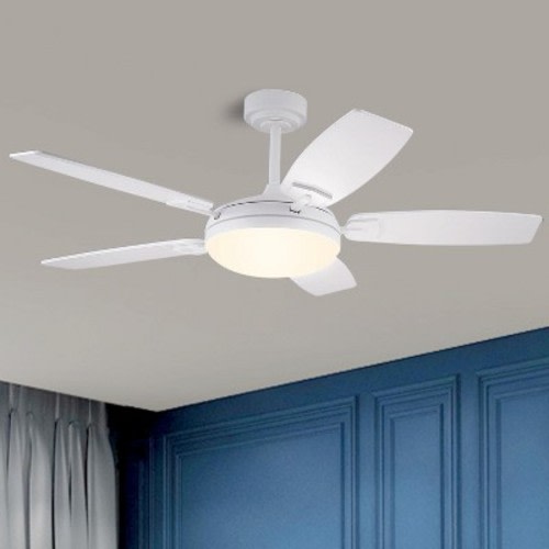 52 Inch Modern Downrod Ceilng Fan Light-White