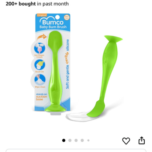 Bumco Baby Bum Brush - BPA-Free Diaper Cream Spatula with Suction Cup Base, Soft & Flexible Silicone, Wipe-Clean, Mom-Invented Diaper Bag Essentials (Blue)