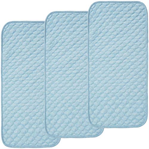 BlueSnail Quilted Thicker Waterproof Changing Pad Liners,3 Count(Blue 13” x 27”)