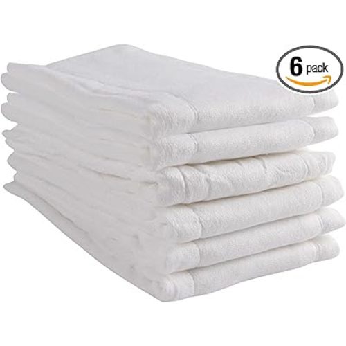 Prefold Cloth Diapers - Premium Cotton, Fasoar 3 Ply Environmental Friendly Baby Washable Diaper Covers for Babies to Toddlers Multi-Use (10-35 lbs) 6 Count