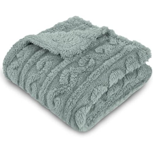Baby Blanket for Boys or Girls 3D Fluffy Fuzzy Blanket for Baby, Soft Warm Cozy Flannel Fleece Warm Blanket, Infant or Newborn Receiving Blanket (30x40inch, Green-Celadon) - 30 x 40 Inch