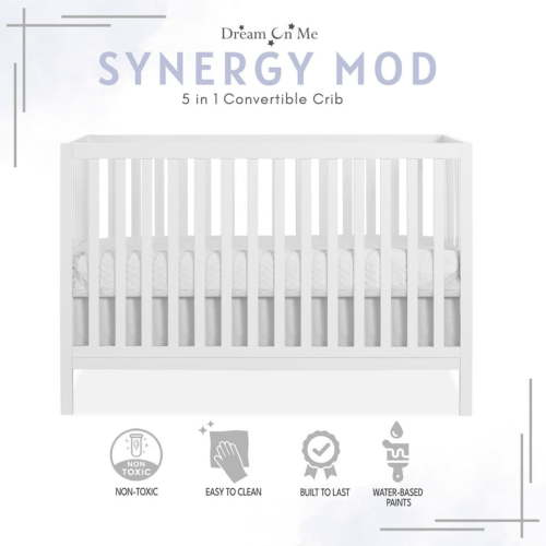 Free Shipping! Dream On Me Synergy MOD Crib, Made with Sustainable New Zealand Pinewood, White