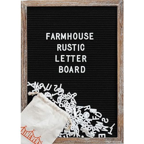 Felt Letterboard with Letters and Numbers 12x17 Inch, First Day of School Board, Word Message Board Classroom Decor, Baby Announcement Board Letters, Rustic Home Decor