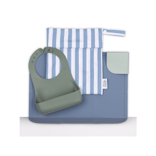 Pack & Go Bib & Placemat Bundle, Ocean Tide