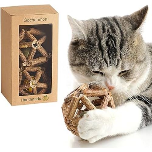 Natural Silvervine Stick Catnip Ball, 2Pcs