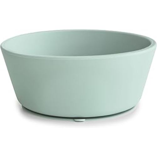 mushie Silicone Suction Bowl | BPA-Free Non-Slip Design (Cambridge Blue)