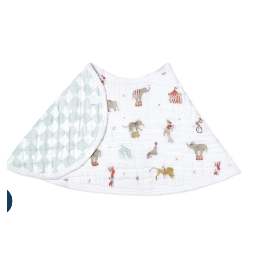 Elephant Circus Cotton Muslin Burpy Bib | aden + anais
