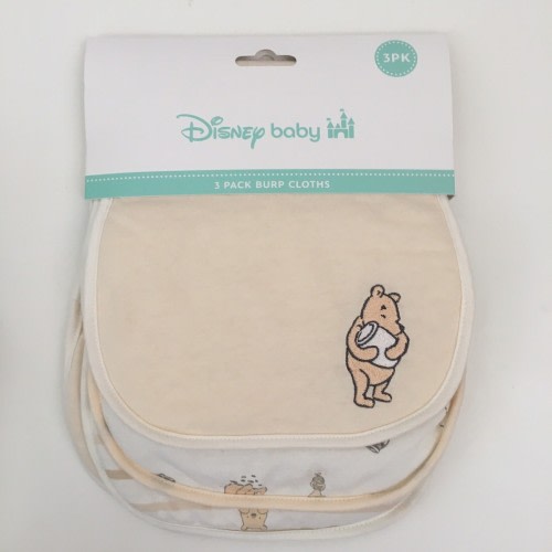 NEW Burp Cloths 3 Pack Winnie the Pooh Theme Absorbent Cotton Poly | Disney Baby