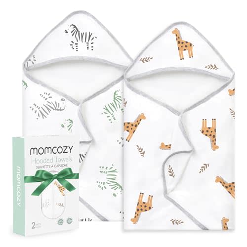 Momcozy Best Wishes Baby Towel with Hooded-Original Design Baby Towel Set -Soft & Absorbent- Shower Gifts or Bath Essential for Infant, Newborn, Toddler