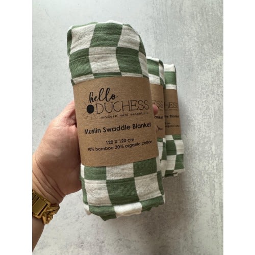 Green Checkered Cotton Swaddle Blankets| Baby Swaddle | Muslin Baby Blanket| Baby Shower Gift | Receiving Blanket