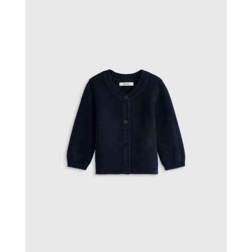 100% Organic Cotton Sweater Cardigan  in Navy