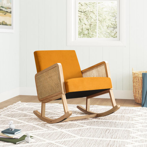 Adena Rocking Chair With Rattan Arms