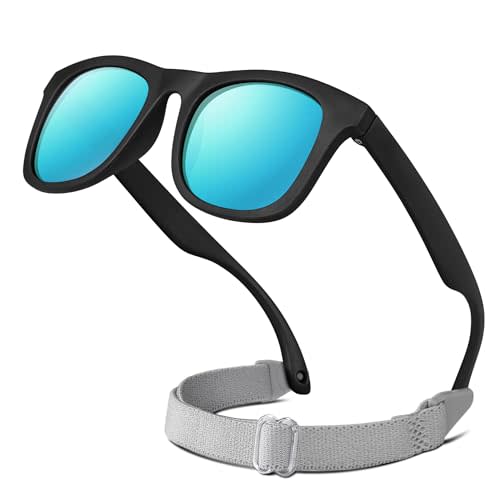RIVBOS Baby Sunglasses Boys&Girls with Strap UV400 Polarized Flexible for Toddler,Infant and Newborn(0-24month) RBK0231