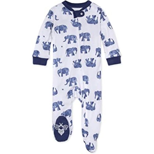 Burt's Bees Baby Boys' Sleep and Play Pjs, 100% Organic Cotton One-piece Zip Front Romper Jumpsuit Pajamas