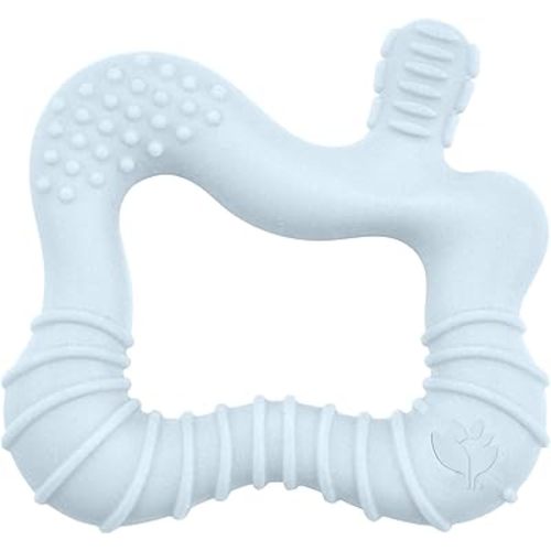 green sprouts Silicone Molar Teether, 12mo+, Platinum-Cured Silicone, Sterilizer Safe, Tested for Hormones - Light Blueberry