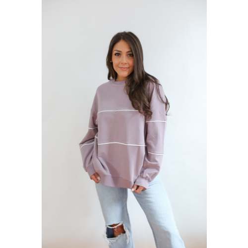 Piped Invisible Zip Breastfeeding Sweatshirt | Movemama Nursing Apparel