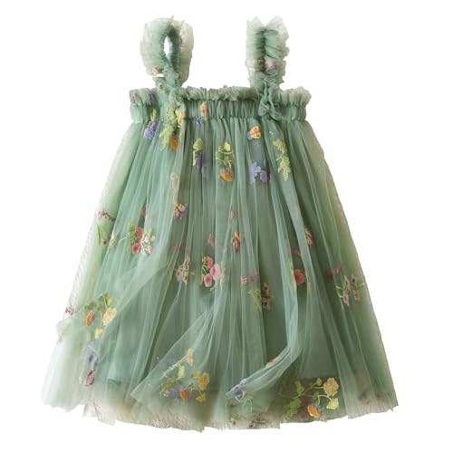 Nileafes Toddler Summer Dress Baby Girl Strap Floral A Line Dress Sleeveless Beach Butterfly Sundress for Toddler Girl