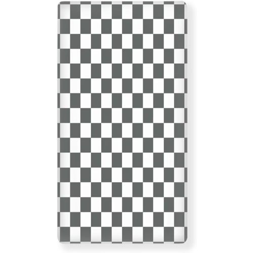 Checkered Fitted Crib Sheet Grey and White Plaid Geometric Gingham Standard Crib Mattress Fitted Sheet Checkerboard Grid Toddler Bed Mattress Sheets Crib Mattress Sheet 28"x52", Gray