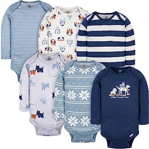 Gerber Baby-Boys 6-Pack Long-Sleeve Onesies Bodysuit