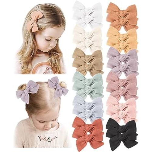 Niceye 24 PCS Baby Hair Bow Clips for Girls,Hair Bows Barrettes Handmade Accessories Alligator Clip for Babies Infant Toddlers Little Kids Teens