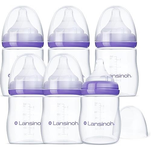 Lansinoh Anti-Colic Baby Bottles, 5 Ounces, 6 Count