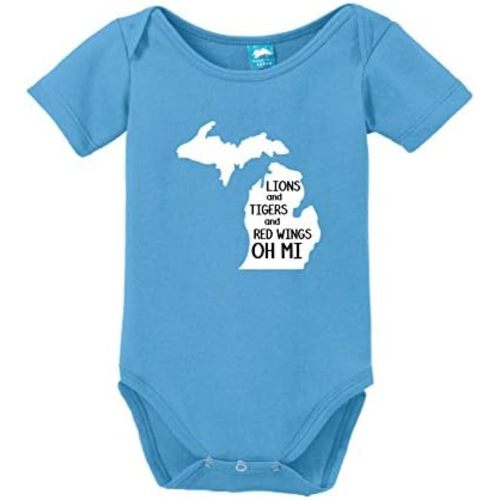 Lions and Tigers and Red Wings Oh Mi Printed Infant Bodysuit Baby Romper