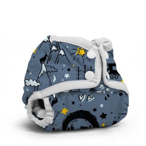 Kanga Care Rumparooz Double Leg Gusset Reusable Cloth Diaper Cover Newborn Snap | Caribbean Blue 4-15 lbs