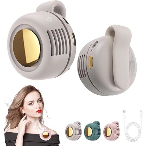 Portable Silent Mini Bladeless Fan Clip On, Small Fan Clip on for Shirt & Waist, 2025 New Adjustable 3-Speed Suspended Whirlwind Fans, For Outdoor & Travel & Office, Travel Accessories, Gift