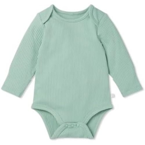 MORI Baby Unisex Long Sleeve Bodysuit Viscose from Bamboo and Organic Cotton - Comfortable Toddler Romper for Boys and Girls