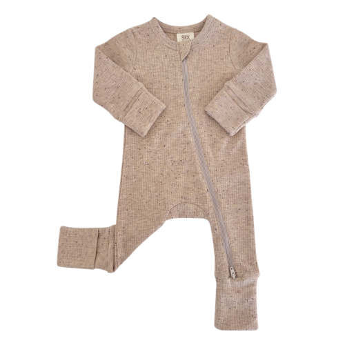 Tan Speckle / 2-Way Zip Romper