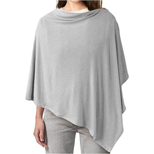 Konssy Knit Nursing Cover for Breastfeeding, 360° Full Privacy Breathable Breastfeeding Cover, Multi-use Carseat Canopy(Grey)