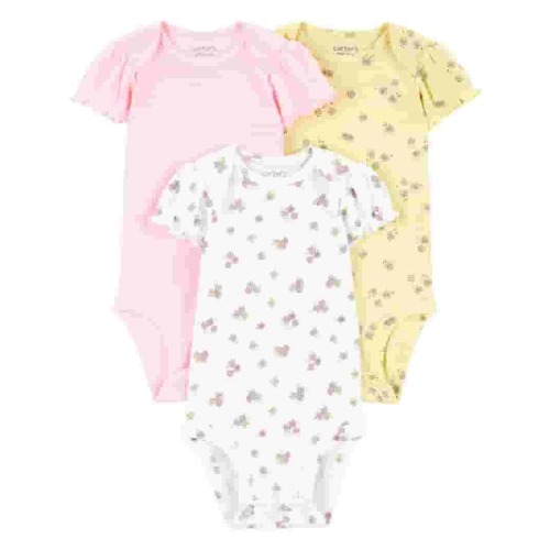 Carter's Child of Mine Baby Girl Bodysuits, 3-Piece, Sizes Preemie-18 Months