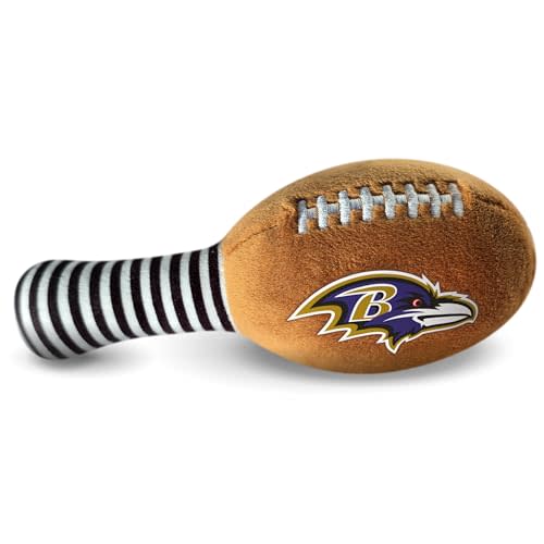 Baltimore Ravens Plush Football Rattle by Smilo - Officially Licensed NFL Baby Rattle Toy - Soft Baby Rattle with Bell - for Babies and Toddlers from 3 Months