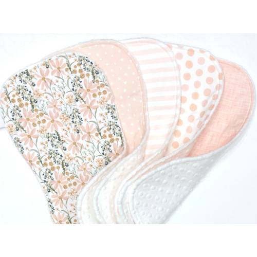 Girl Burp Cloth Set~You Choose Burp Cloths~Floral Burp Cloth~Wildflower Burp Cloth~Blush Pink Burp Cloth~Personalized Burp~Girl Baby Gift