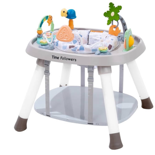 Time Followers® 4-in-1 Baby Activity Center | 3 Stage Grow Stationary Standing Toddler Play Table | Tummy Time,Exersaucer, Jumpers & Bouncers | Babies Essential for Baby Ages 6M+
