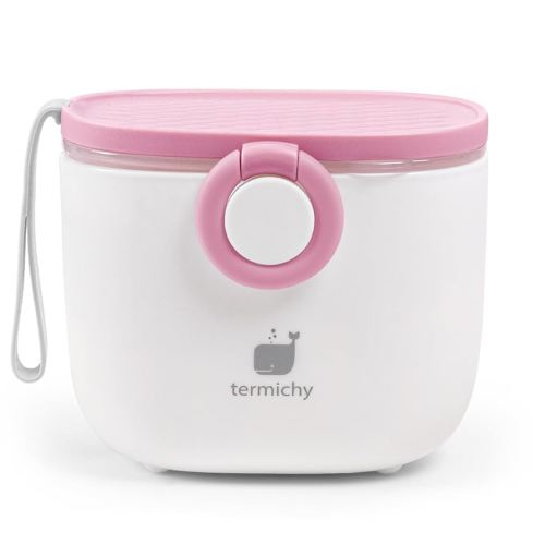 Termichy Baby Formula Dispenser, Portable Milk Powder Dispenser Container with Carry Handle and Scoop for Travel Outdoor Activities with Baby Infant, 8.8OZ, 0.55LB, 250g (Baby Pink)