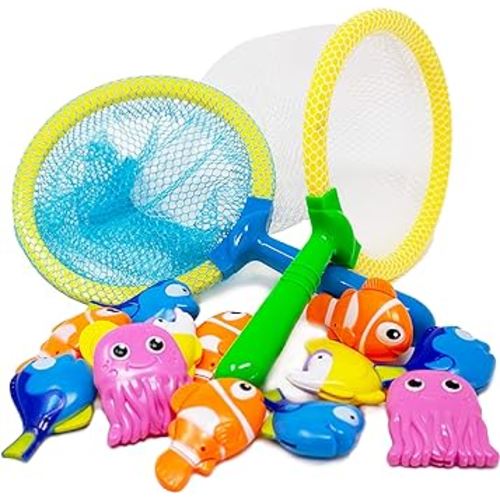 Boley Dive & Grab Fishing Game Set - 14 Pc Sinking Swimming Pool Toys for Kids - Water Games & Bath Toys for Toddlers