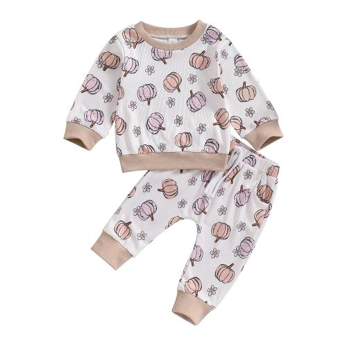 Amazon.com: YINGISFITM Fall Baby Girl Clothes Pumpkin Long Sleeve Crewneck Sweatshirt Top Pocket Pants Toddler Girl Halloween Outfit (Pumpkin Floral Khaki, 0-6 Months) : Clothing, Shoes & Jewelry