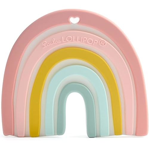 Loulou Lollipop LL-T-RBPSTL Silicone Teething Toy Silicone Rubber Pastel Rainbow