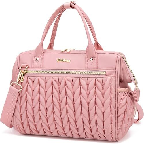 Small Diaper Bag, Medium Diaper Bag Tote, Convertible Backpack Tote Bag for Women Diaper Purse, Stylish Travel Baby Bag (Pink)