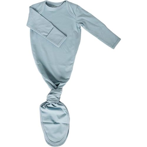 Marlowe & Co Organic Cotton Knotted Newborn Baby Gown, Soft Knotted Sleeper Gown for Baby Boy and Girl