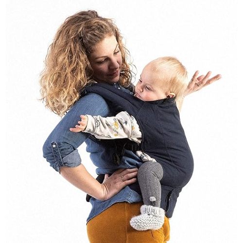 Boba Baby Carrier Classic - Backpack or Front Pack Baby Sling for 7 lb Infants and Toddlers up to 45 pounds (Navy)
