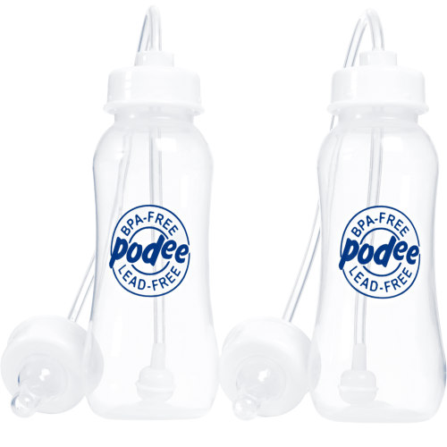 Hands-Free Baby Bottle - Anti-Colic Self Feeding System 9 oz (2 Pack - Blue)