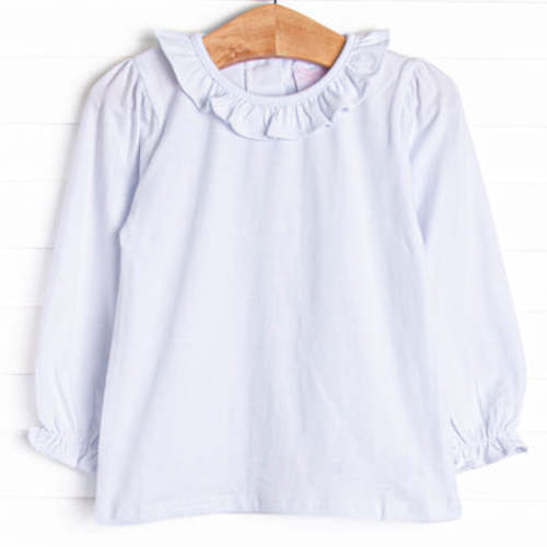 Eleanor Ruffle Top, White – Stitchy Fish