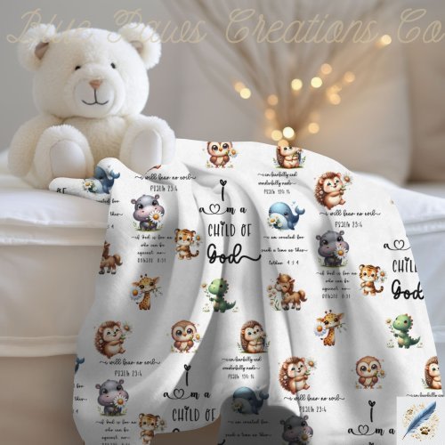 I Am A Child Of God Blanket Psalm 23 Blanket Bible Verse Blanket Faith In God Religious Blanket ChristianThrow Baby Nursery New Mom Gift