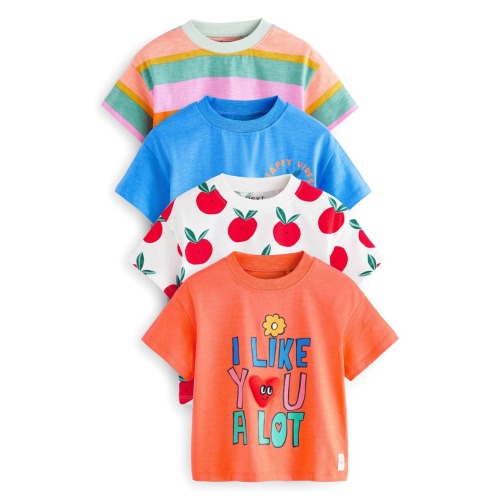 Kids' Assorted 4-Pack Cotton T-Shirts, 12-18M