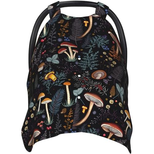 Mushroom Baby Car Seat Canopy Cover Multi Use Nursing Cover for Newborn Car Seat Canopy Mom Nursing Breastfeeding Covers Newborn Shower Gifts